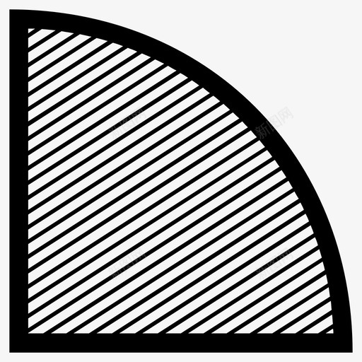 四分之一圆场地平面图标svg_新图网 https://ixintu.com 四分之一 场地 平面