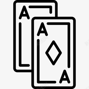 扑克牌娱乐65线性图标图标