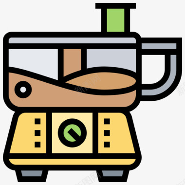 搅拌机厨房工具38线性颜色图标图标