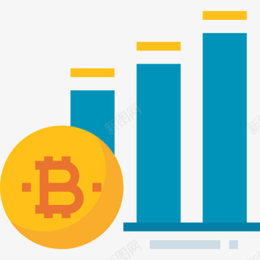 条形图数字货币4扁平图标图标