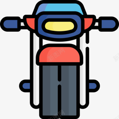 摩托车超级英雄15线性颜色图标图标