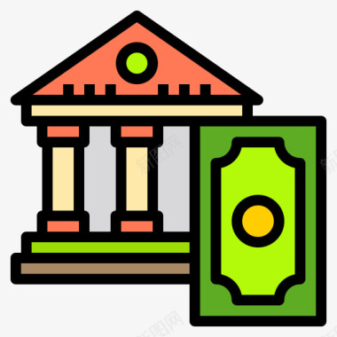 货币银行105线性颜色图标图标