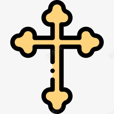 十字架复活节第9天线形颜色图标图标