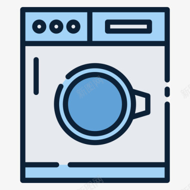 洗衣机清洗120线性颜色图标图标
