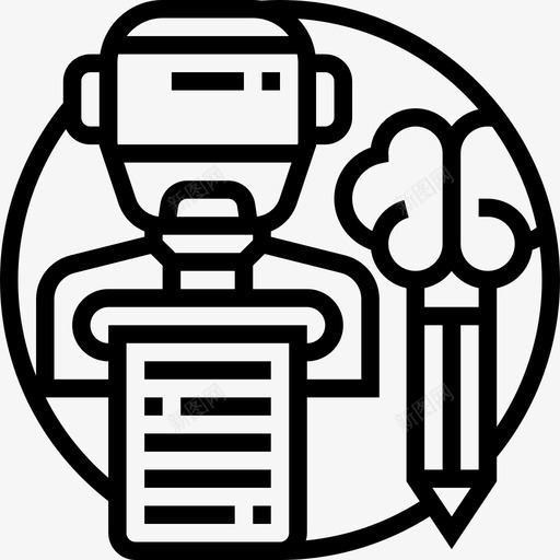 人工智能创造性学习7线性图标svg_新图网 https://ixintu.com 人工智能 创造性 学习 线性