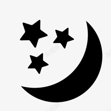 月亮和星星牛奶路天空图标图标