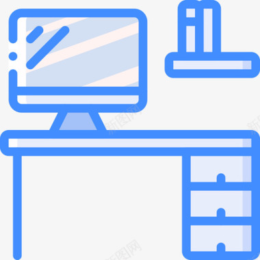 书桌室内24蓝色图标图标