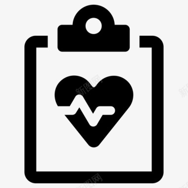 心脏病健康检查医疗报告图标图标