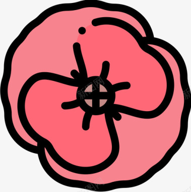 罂粟花18线形颜色图标图标