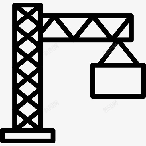 起重机工业56直线图标svg_新图网 https://ixintu.com 工业 直线 起重机