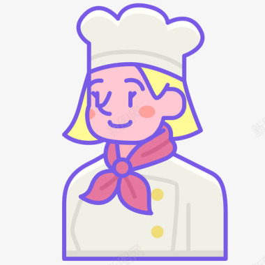 厨师阿凡达女直系肤色图标图标