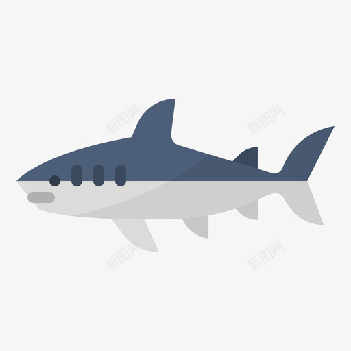 鲨鱼动物78扁平图标svg_新图网 https://ixintu.com 动物 扁平 鲨鱼