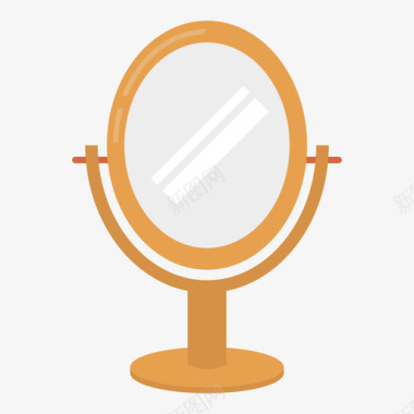 镜子美容和沙龙3平面图标图标
