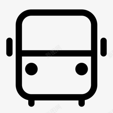 交通 公交车 看房团 大巴 线性图标