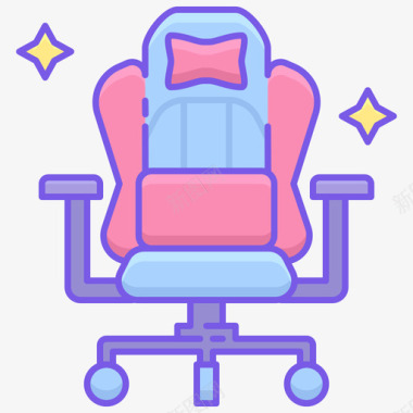 游戏椅电子竞技2线性颜色图标图标