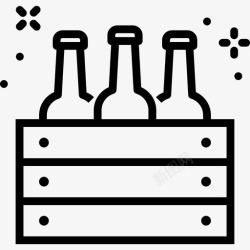 酒箱子折叠啤酒酒瓶子图标高清图片