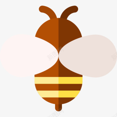 蜜蜂45号弹簧扁平图标图标