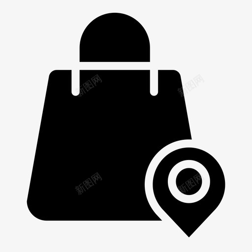 购物袋别针位置购物袋图标svg_新图网 https://ixintu.com 位置 别针 购物袋