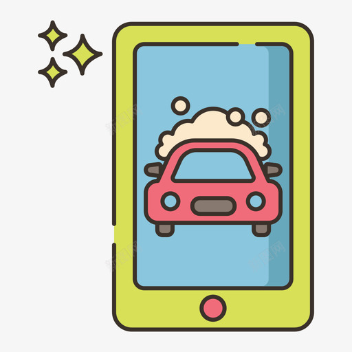 App洗车2线性颜色图标svg_新图网 https://ixintu.com App 洗车 线性 颜色