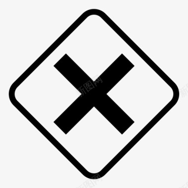 十字路口道路标志图标图标