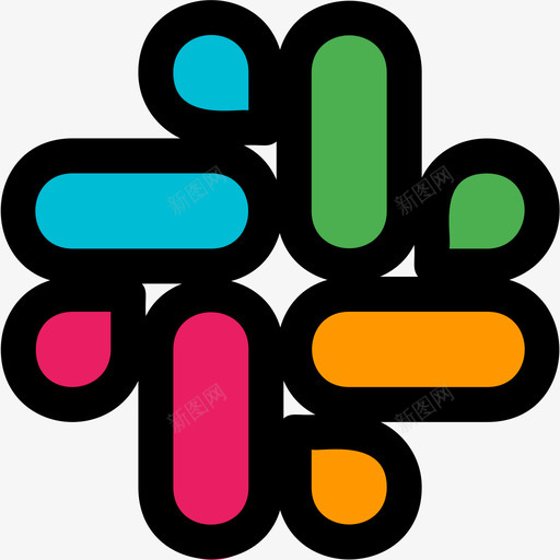 Slack社交标志1线性颜色图标svg_新图网 https://ixintu.com Slack 社交标志1 线性颜色