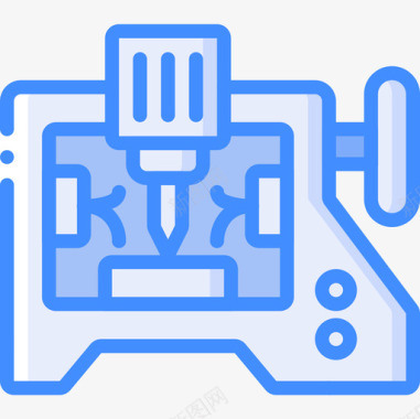 3d打印机制造业27蓝色图标图标