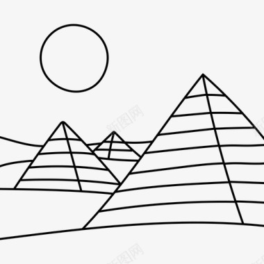 金字塔景观31黑色图标图标