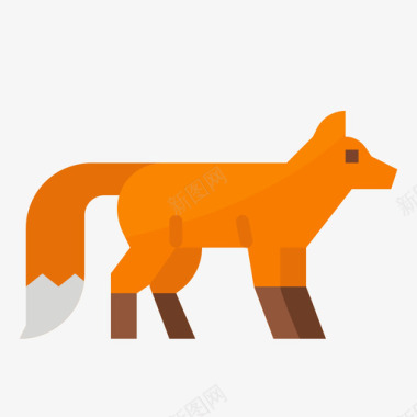 狐狸动物78扁平图标图标