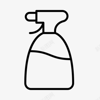 喷雾瓶清洁房屋图标图标