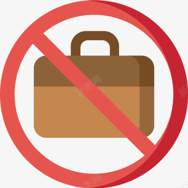 禁止携带行李信号和禁令5扁平图标图标