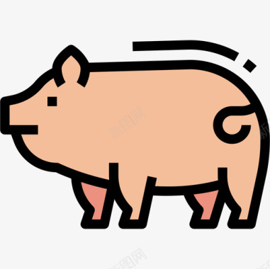 猪农场50线颜色图标图标