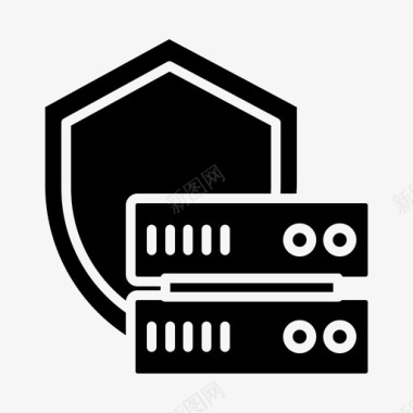 保护网站服务器和托管2字形图标图标