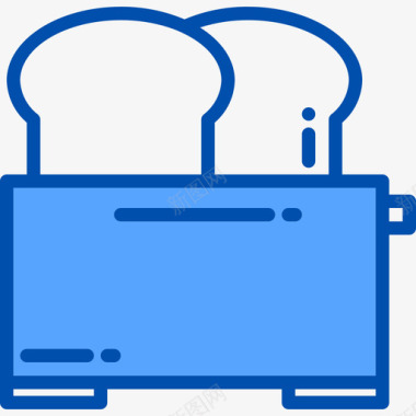 烤面包机厨房64蓝色图标图标
