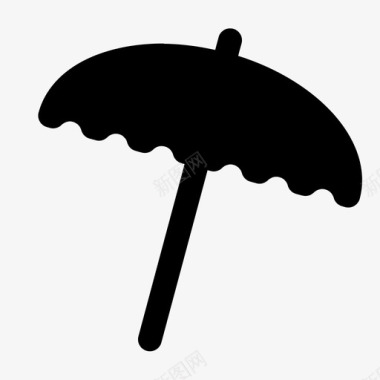 伞日光浴海滩图标图标