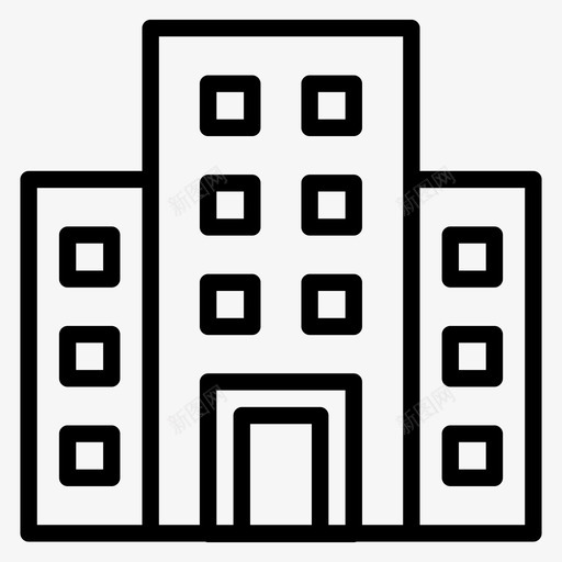 酒店公寓建筑图标svg_新图网 https://ixintu.com 公寓 建筑 景观和建筑 物业 酒店