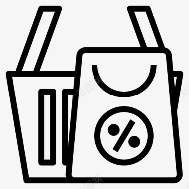 购物袋电子商务137线性图标图标