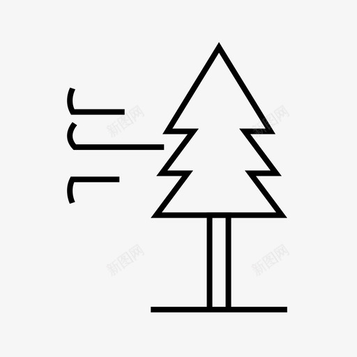 有风的树松树30个冬天图标svg_新图网 https://ixintu.com 30个 冬天 有风 松树
