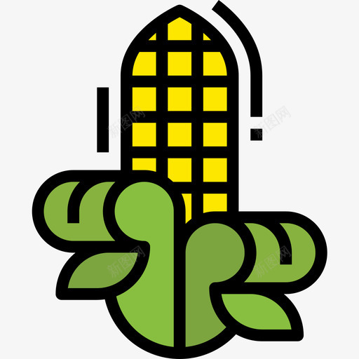 玉米农场50线性颜色图标svg_新图网 https://ixintu.com 农场 玉米 线性 颜色