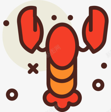 龙虾潜水25线形颜色图标图标