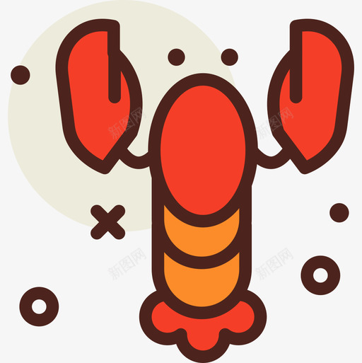 龙虾潜水25线形颜色图标svg_新图网 https://ixintu.com 潜水 线形 颜色 龙虾
