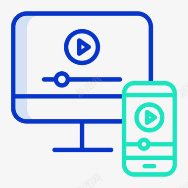 视频广告11轮廓颜色图标图标