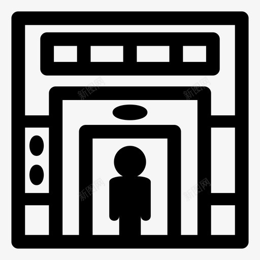 电梯按钮门图标svg_新图网 https://ixintu.com 办公室 按钮 楼层 电梯