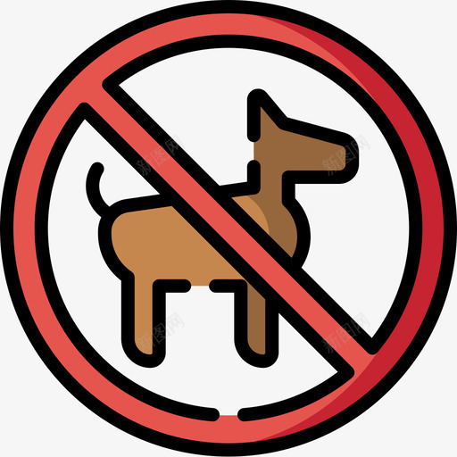 禁止携带宠物信号和禁令6线颜色图标svg_新图网 https://ixintu.com 信号 宠物 携带 禁令 禁止 颜色