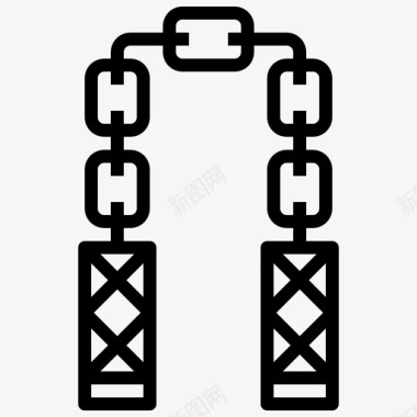 Nunchaku忍者Turtles3线性图标图标