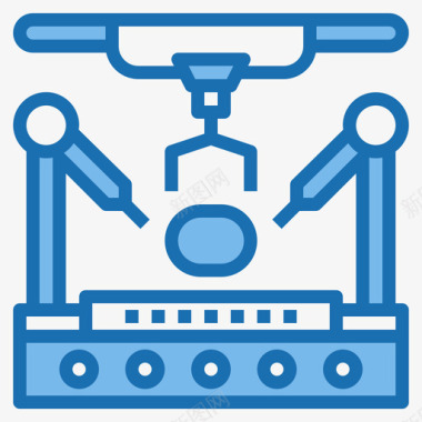 制造工厂设备蓝色图标图标