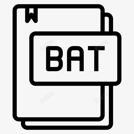 Bat文件类型14线性图标svg_新图网 https://ixintu.com Bat 文件类型14 线性