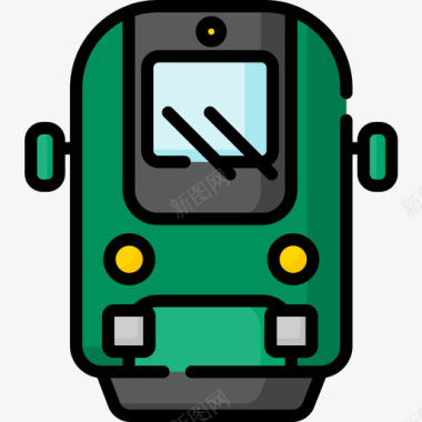列车车辆和运输12线性颜色图标图标