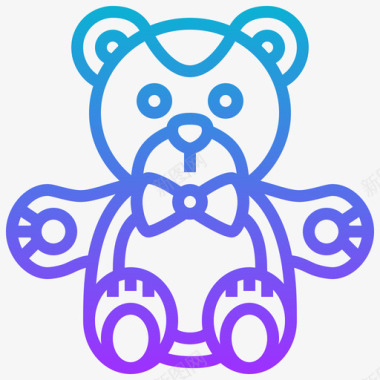 泰迪熊婴儿123梯度图标图标