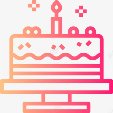 生日蛋糕面包店92梯度图标图标
