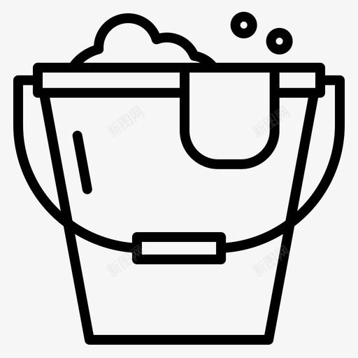 桶清洁117线性图标svg_新图网 https://ixintu.com 清洁 线性